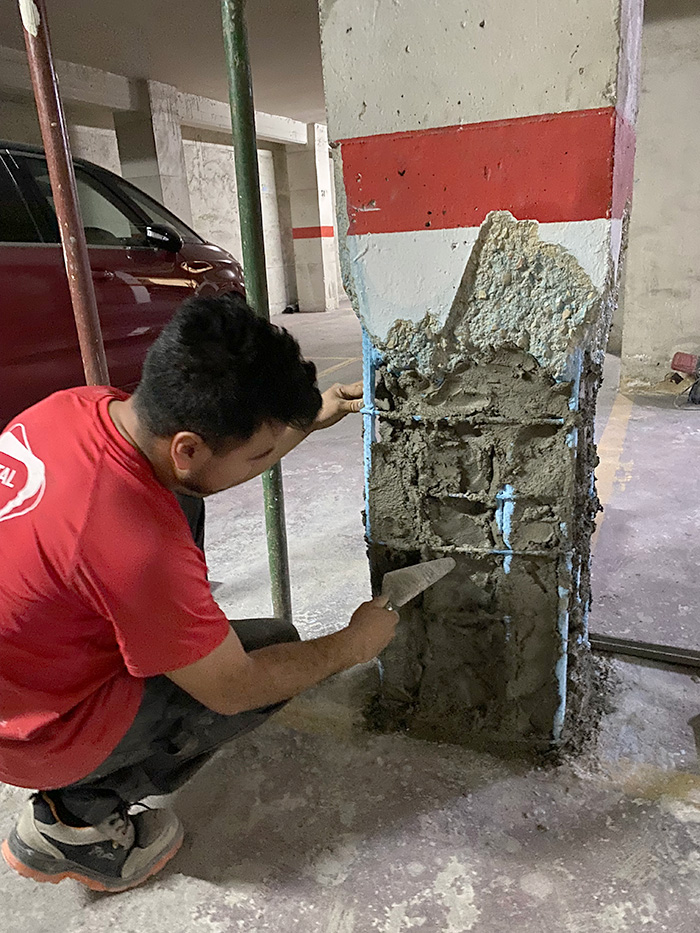 mantenimiento garaje edificio refuerzo de pilares 3