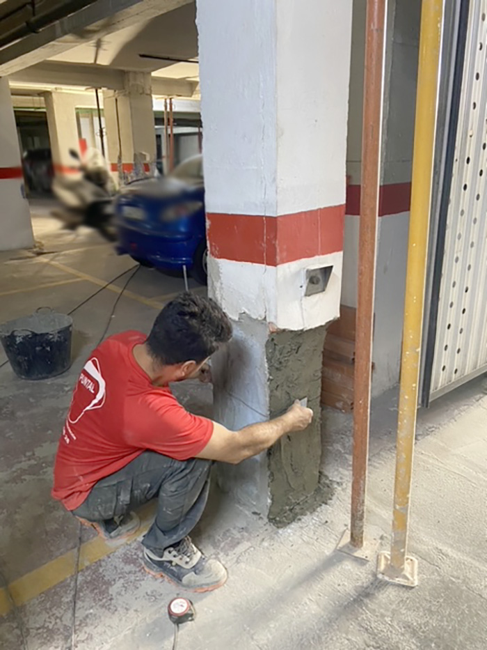 mantenimiento garaje edificio refuerzo de pilares 4